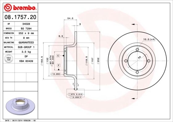 Brzdový kotouč BREMBO