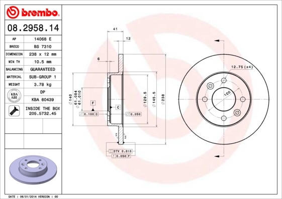 Brzdový kotouč BREMBO