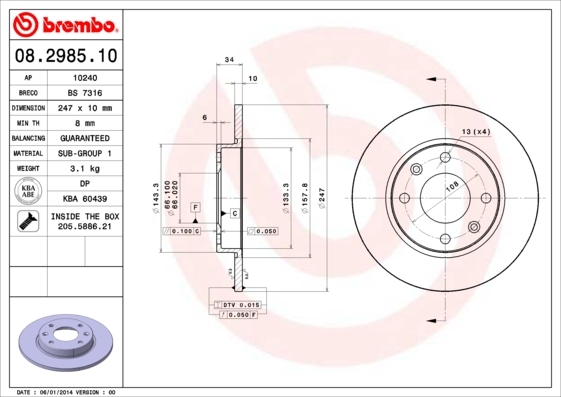 Brzdový kotouč BREMBO