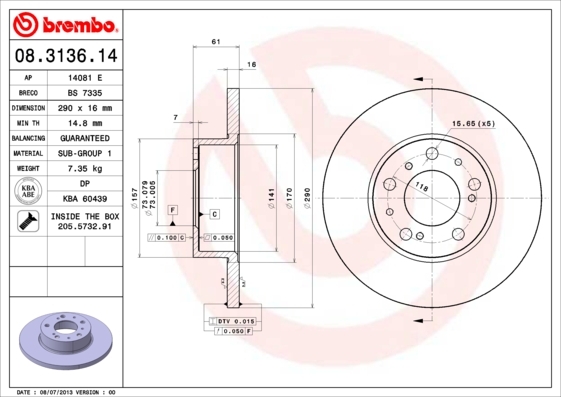 Brzdový kotouč BREMBO