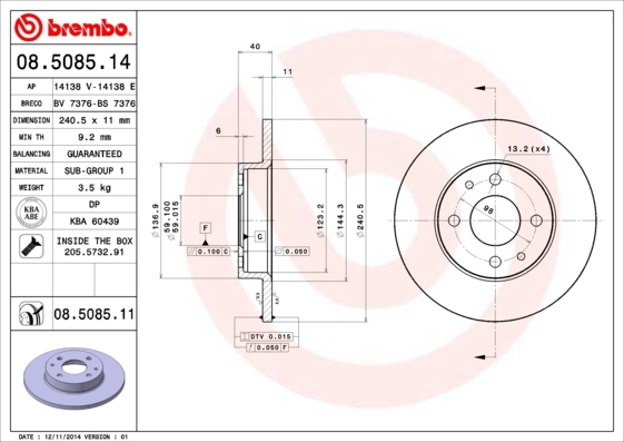 Brzdový kotouč BREMBO