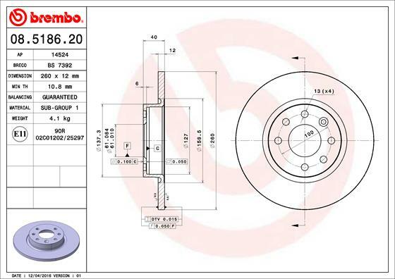 Brzdový kotouč BREMBO