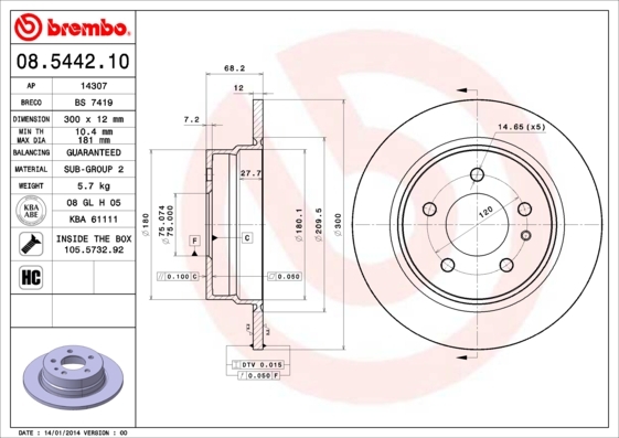 Brzdový kotouč BREMBO