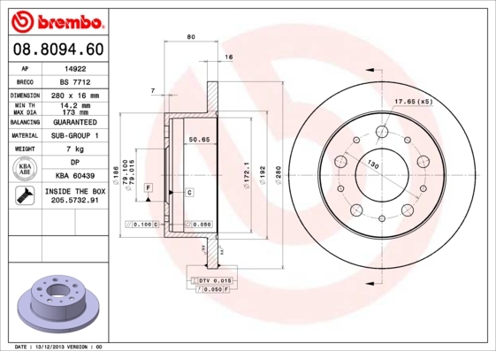 Brzdový kotouč BREMBO