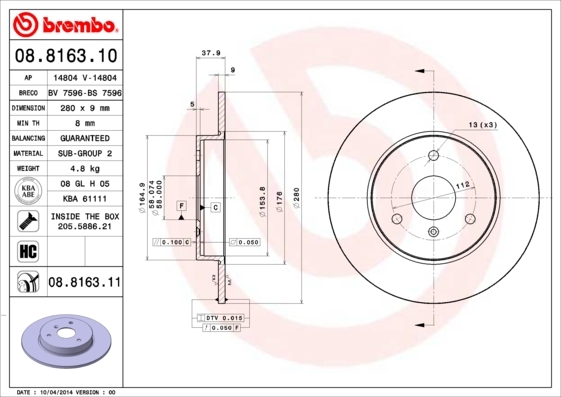 Brzdový kotouč BREMBO