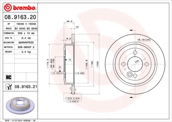 Brzdový kotouč BREMBO