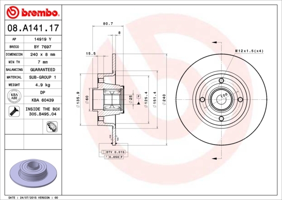 Brzdový kotouč BREMBO