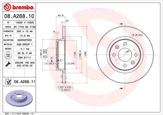 Brzdový kotouč BREMBO