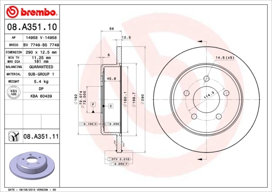 Brzdový kotouč BREMBO