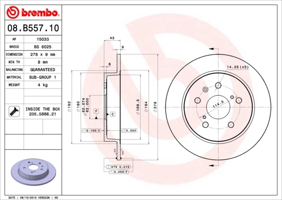 Brzdový kotouč BREMBO