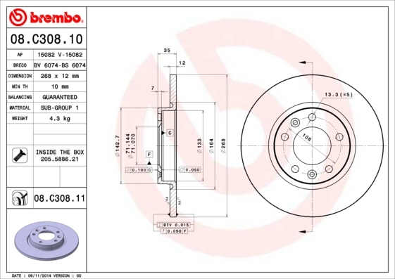 Brzdový kotouč BREMBO