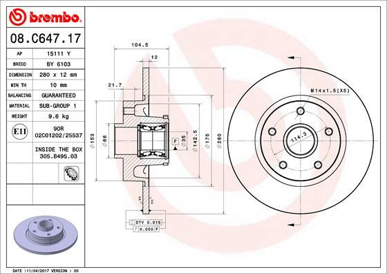 Brzdový kotouč BREMBO