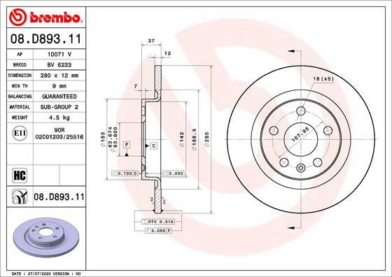 Brzdový kotouč BREMBO