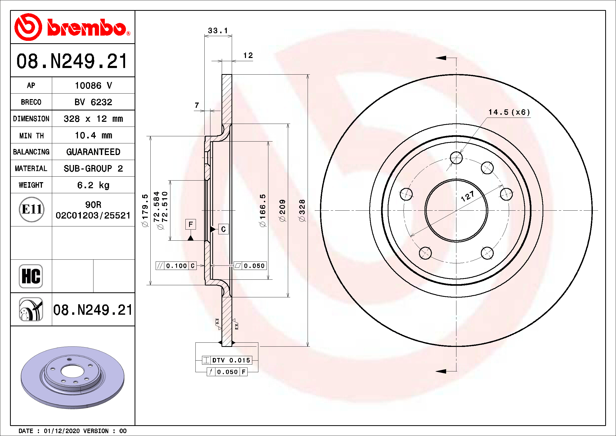 Brzdový kotouč BREMBO