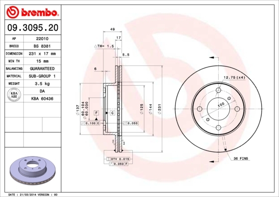 Brzdový kotouč BREMBO