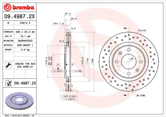 Brzdový kotouč BREMBO