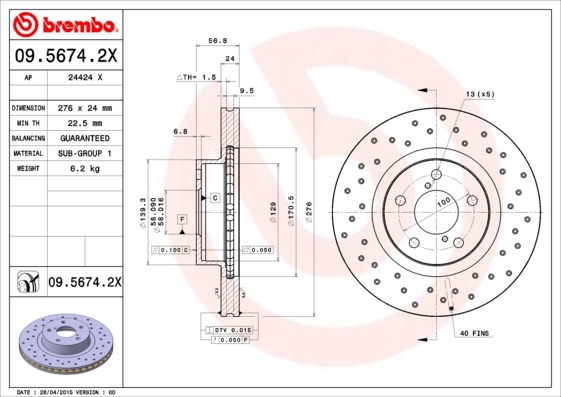 Brzdový kotouč BREMBO