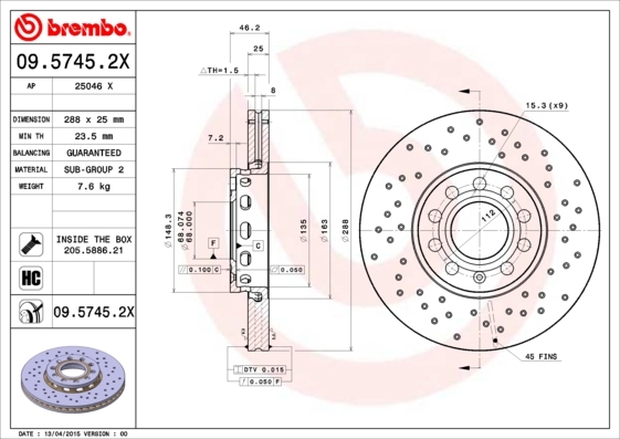 Brzdový kotouč BREMBO