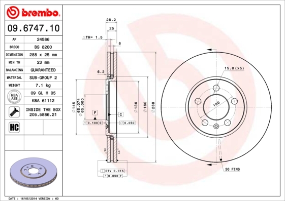 Brzdový kotouč BREMBO