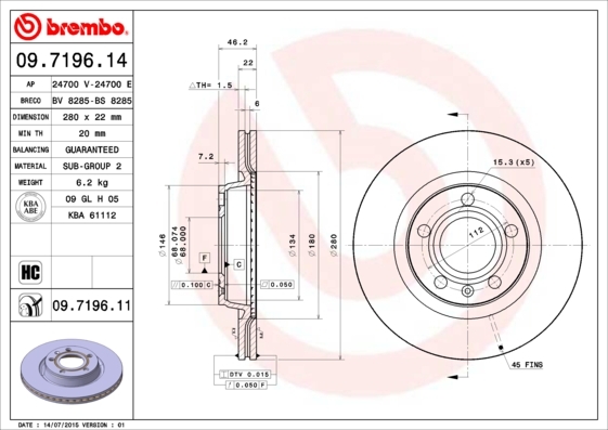 Brzdový kotouč BREMBO