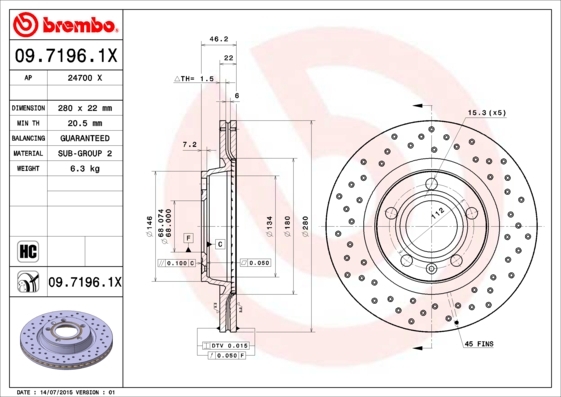 Brzdový kotouč BREMBO