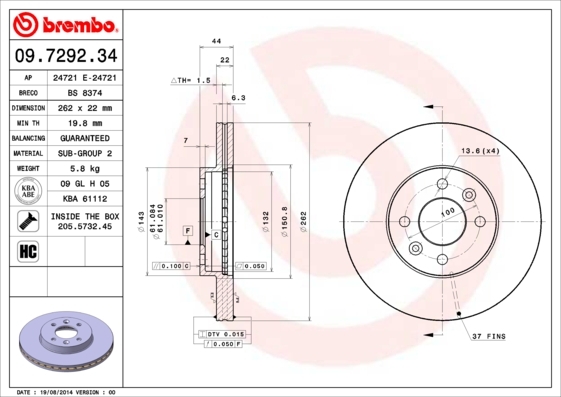 Brzdový kotouč BREMBO