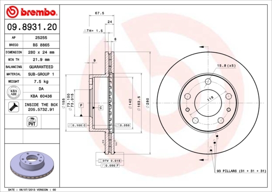 Brzdový kotouč BREMBO