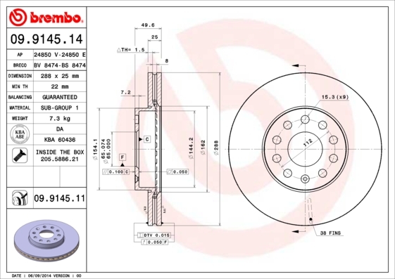 Brzdový kotouč BREMBO