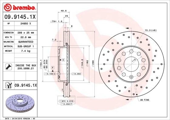 Brzdový kotouč BREMBO