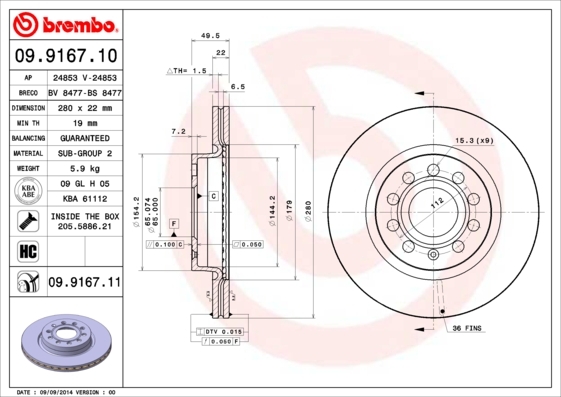 Brzdový kotouč BREMBO