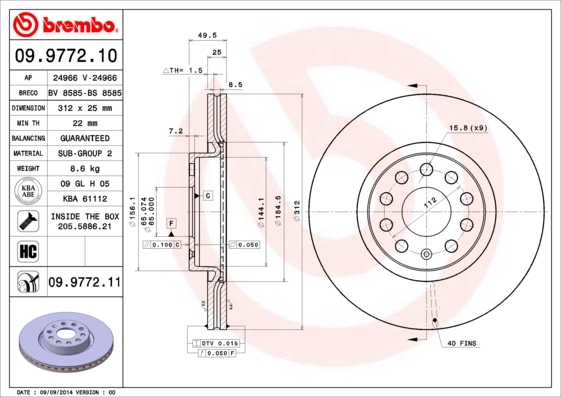 Brzdový kotouč BREMBO