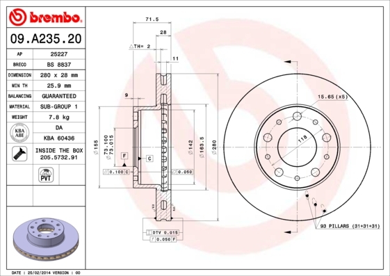 Brzdový kotouč BREMBO