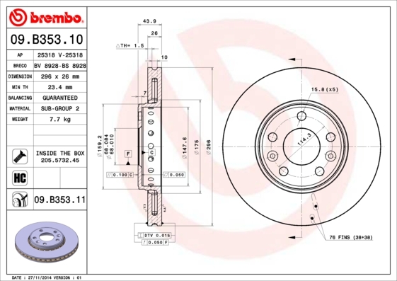 Brzdový kotouč BREMBO