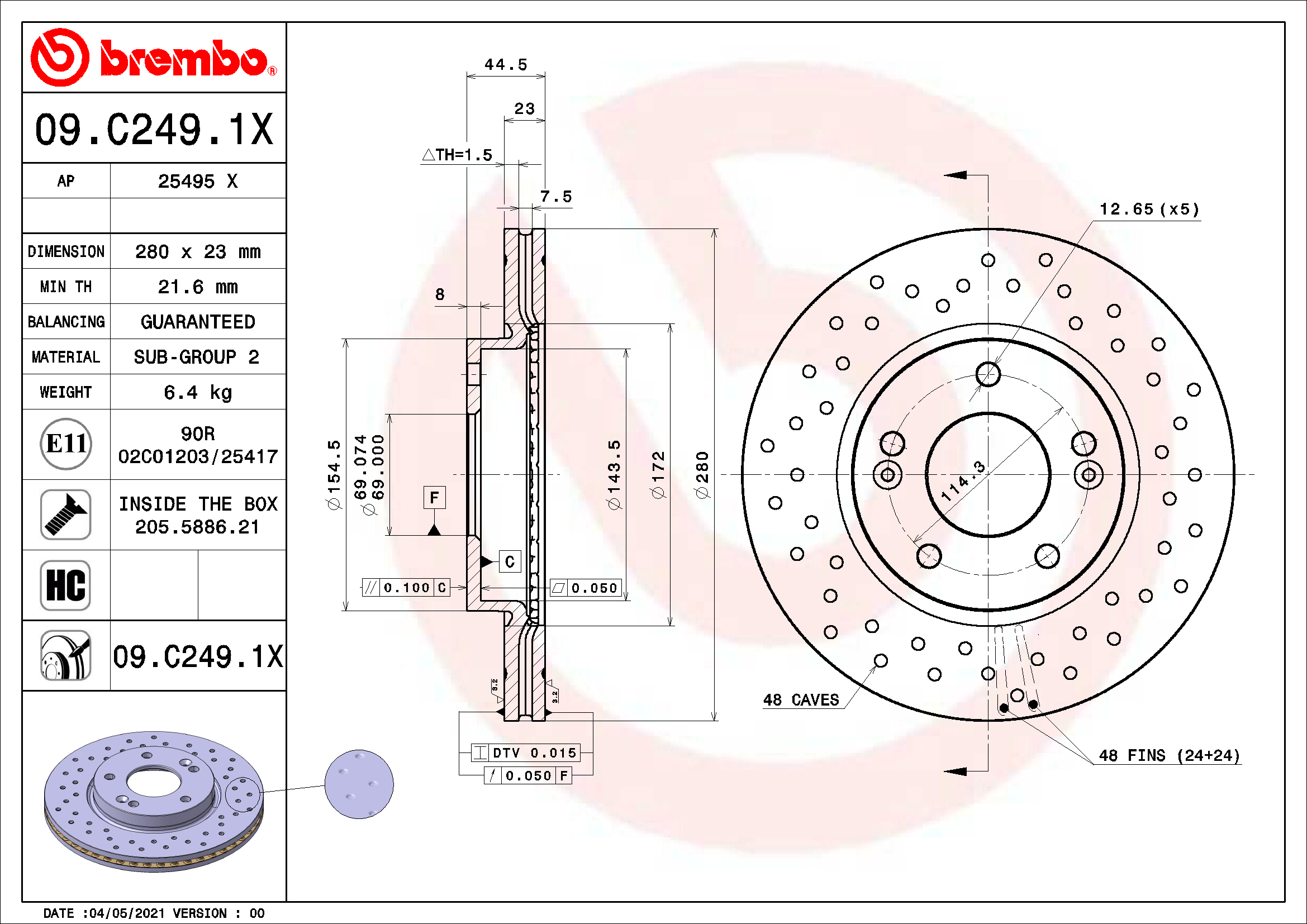 Brzdový kotouč BREMBO