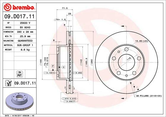 Brzdový kotouč BREMBO