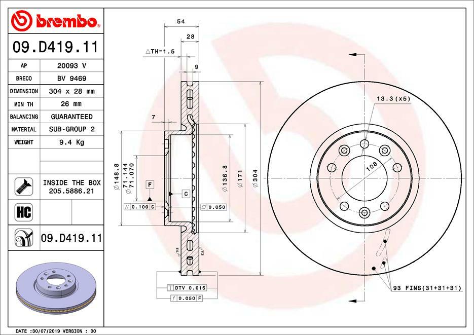 Brzdový kotouč BREMBO