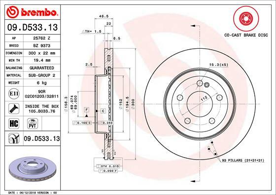 Brzdový kotouč BREMBO