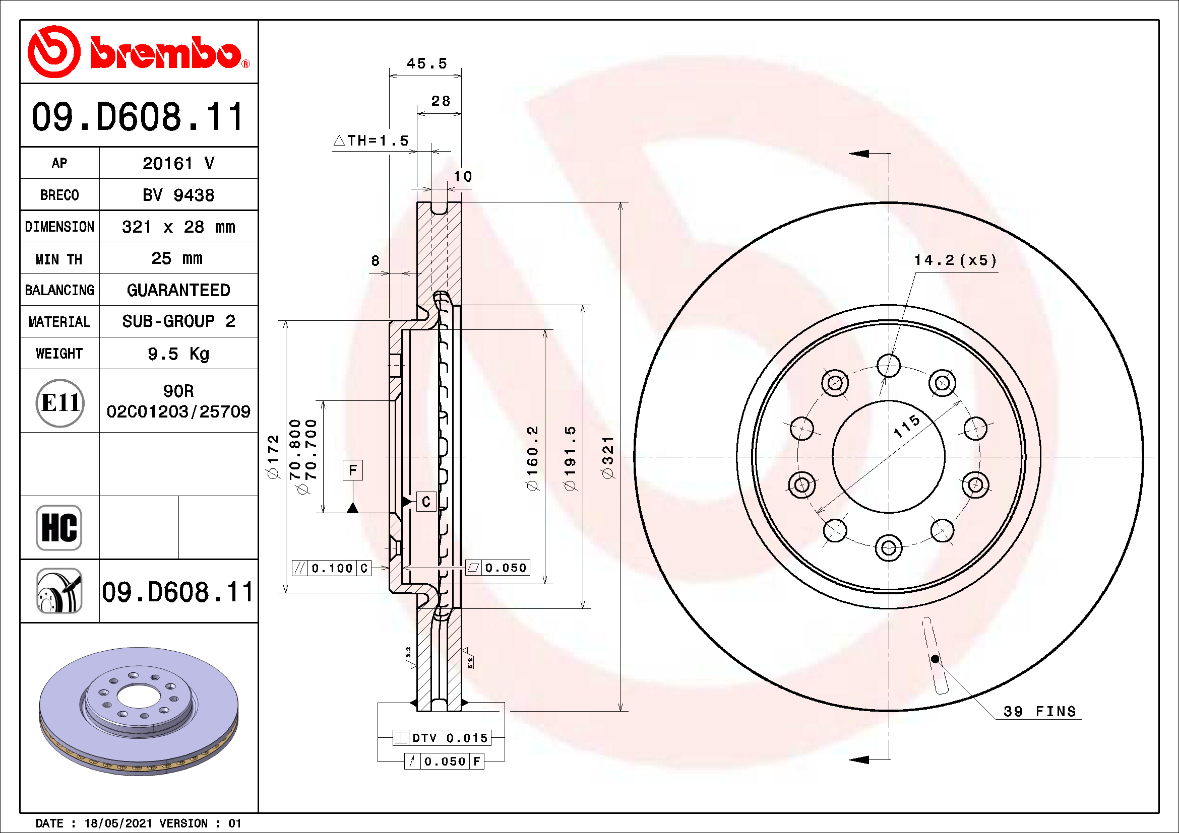 Brzdový kotouč BREMBO