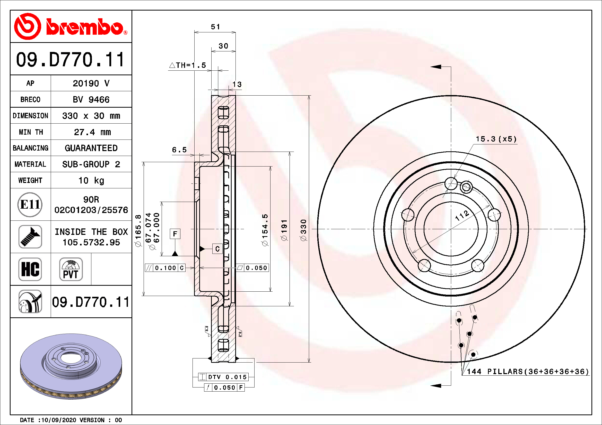 Brzdový kotouč BREMBO