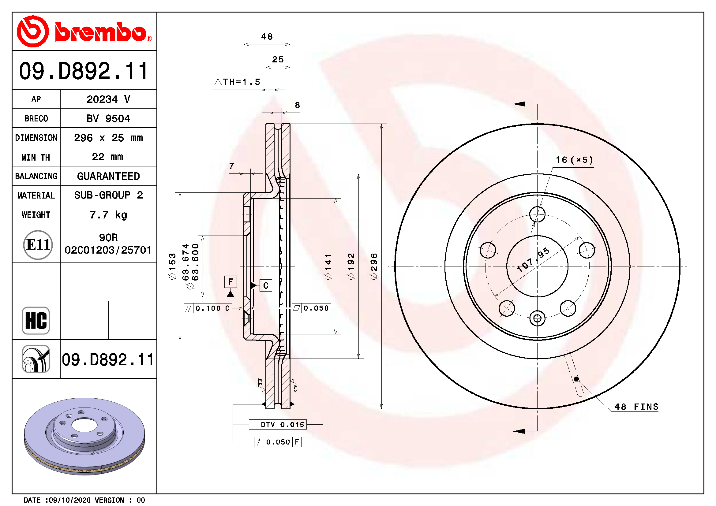 Brzdový kotouč BREMBO