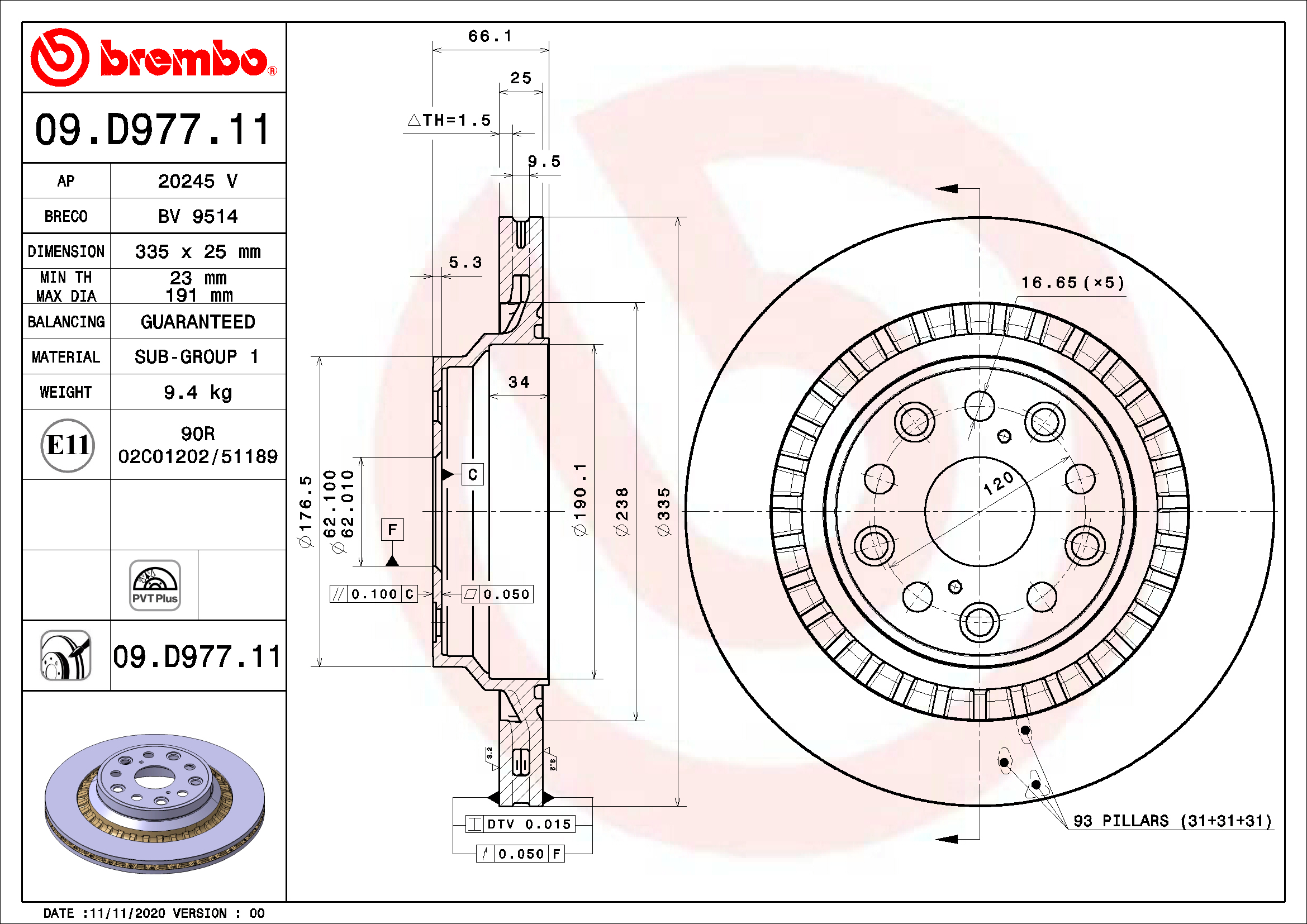 Brzdový kotouč BREMBO