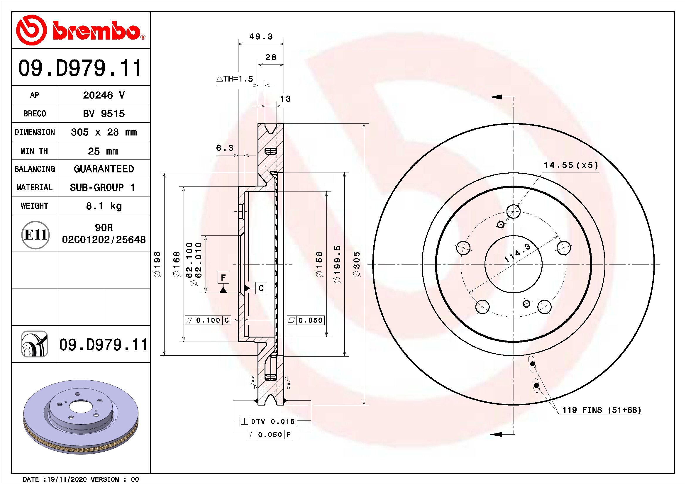 Brzdový kotouč BREMBO