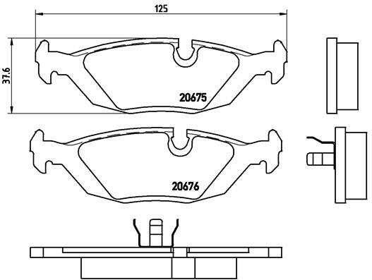 Sada brzdových destiček, kotoučová brzda BREMBO