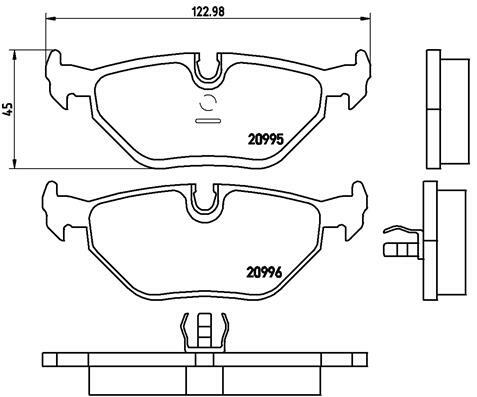 Sada brzdových destiček, kotoučová brzda BREMBO