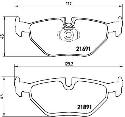 Sada brzdových destiček, kotoučová brzda BREMBO