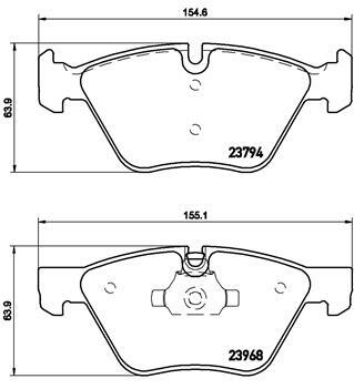 Sada brzdových destiček, kotoučová brzda BREMBO