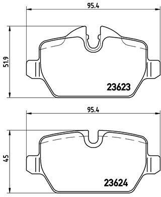 Sada brzdových destiček, kotoučová brzda BREMBO