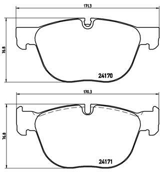 Sada brzdových destiček, kotoučová brzda BREMBO