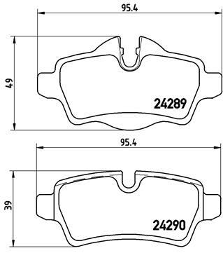 Sada brzdových destiček, kotoučová brzda BREMBO