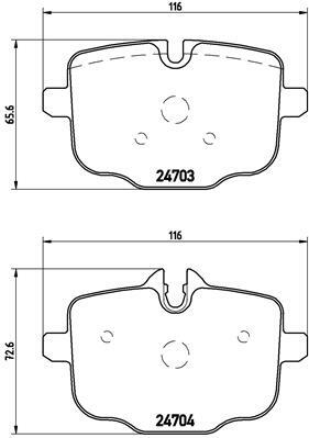 Sada brzdových destiček, kotoučová brzda BREMBO